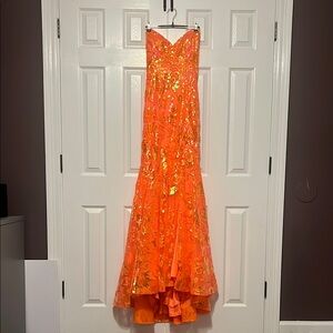Stunning Orange and Gold Gown